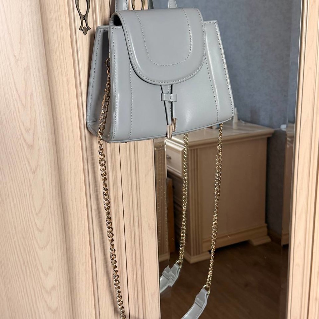 Голубо-серая сумка Zara