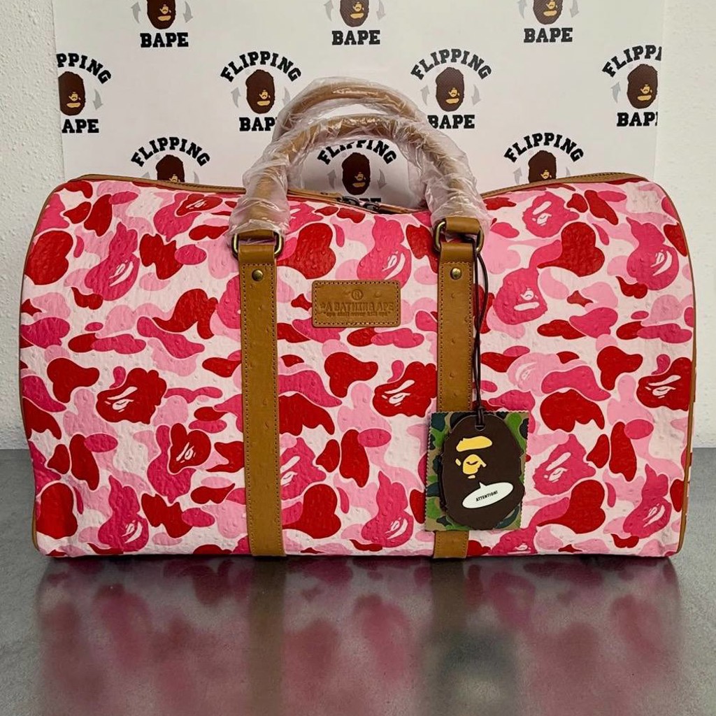 Bape розовая сумка-дуфл