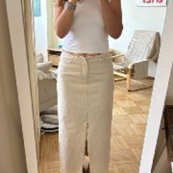 Бежевая джинсовая юбка H&M - фото 7
