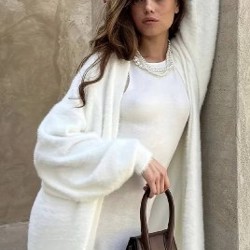 Кардиган белый пушистый - фото 9