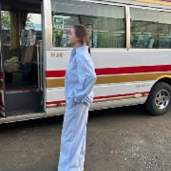 Рубашка в голубую полоску - фото 5