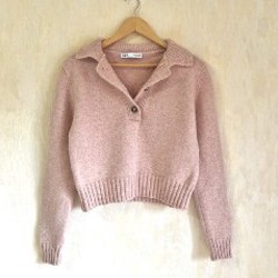 Свитер с воротником поло ZARA - фото 4