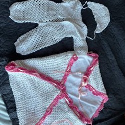 Вязаный комплект на выписку - фото 4