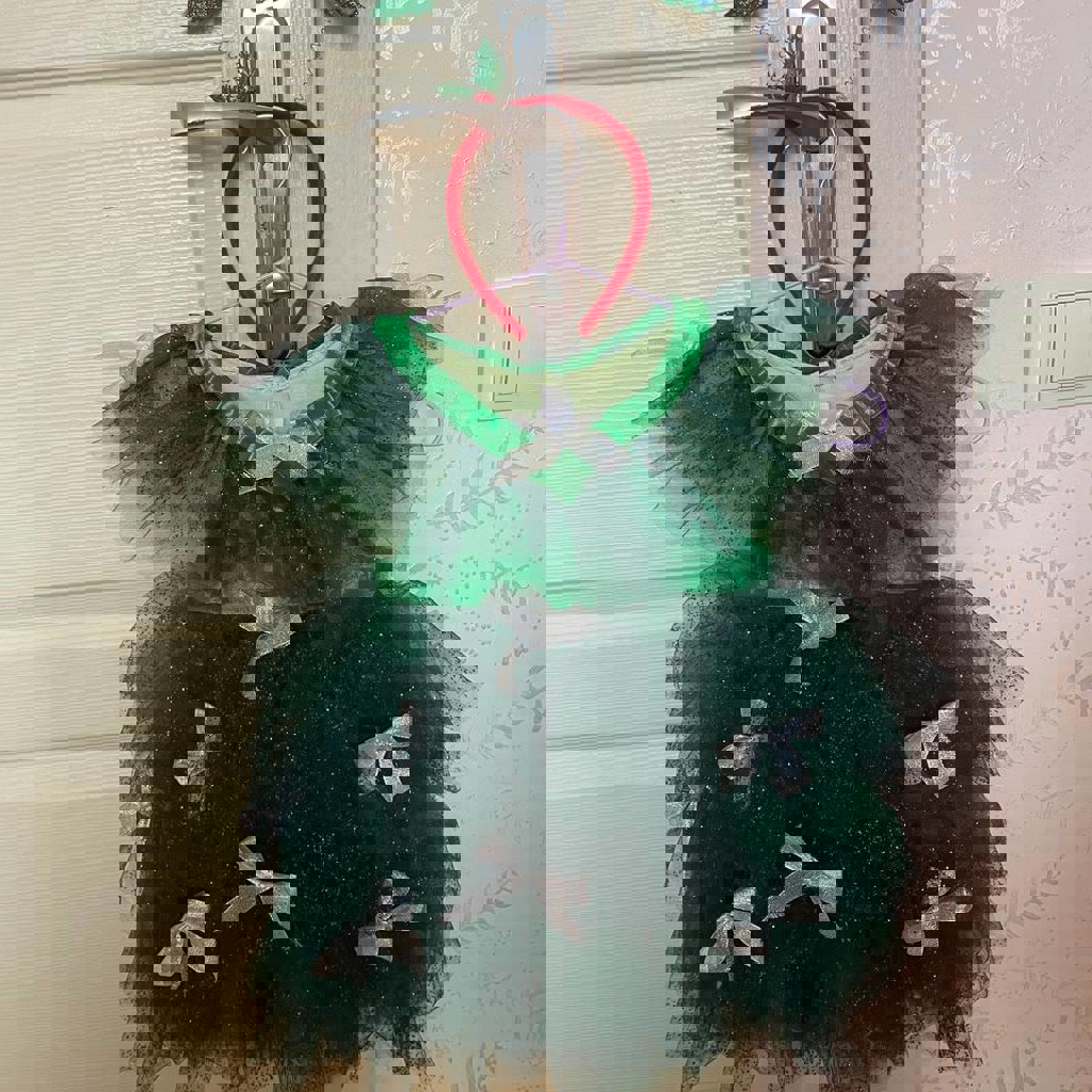 Новогоднее платье елочки с ушками