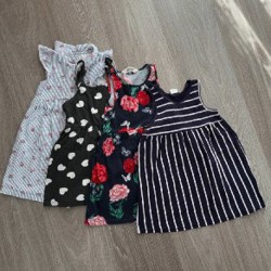 Платье синее в цветок - фото 1