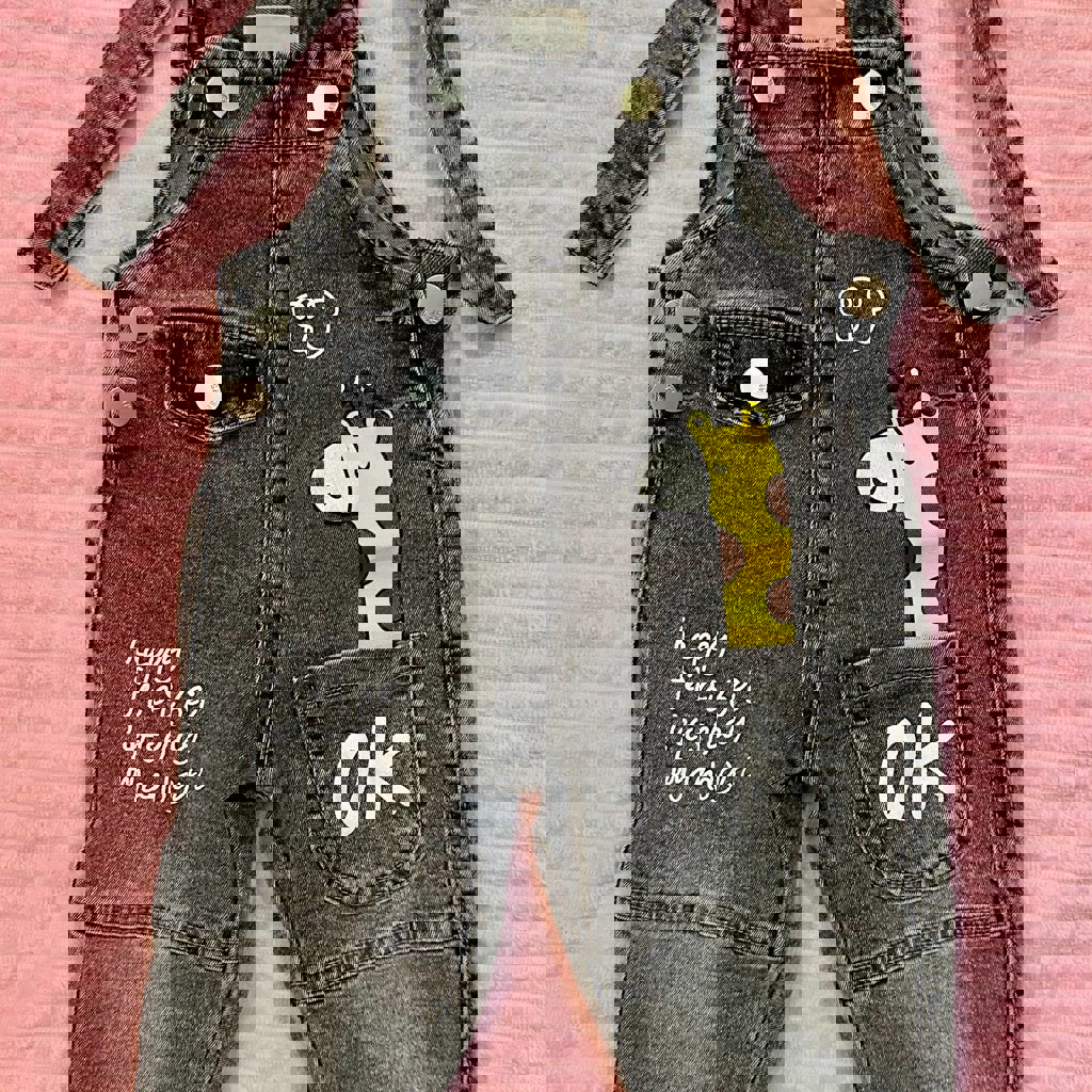 Комбинезон джинсовый серый