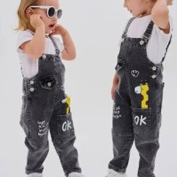 Комбинезон джинсовый серый - фото 2