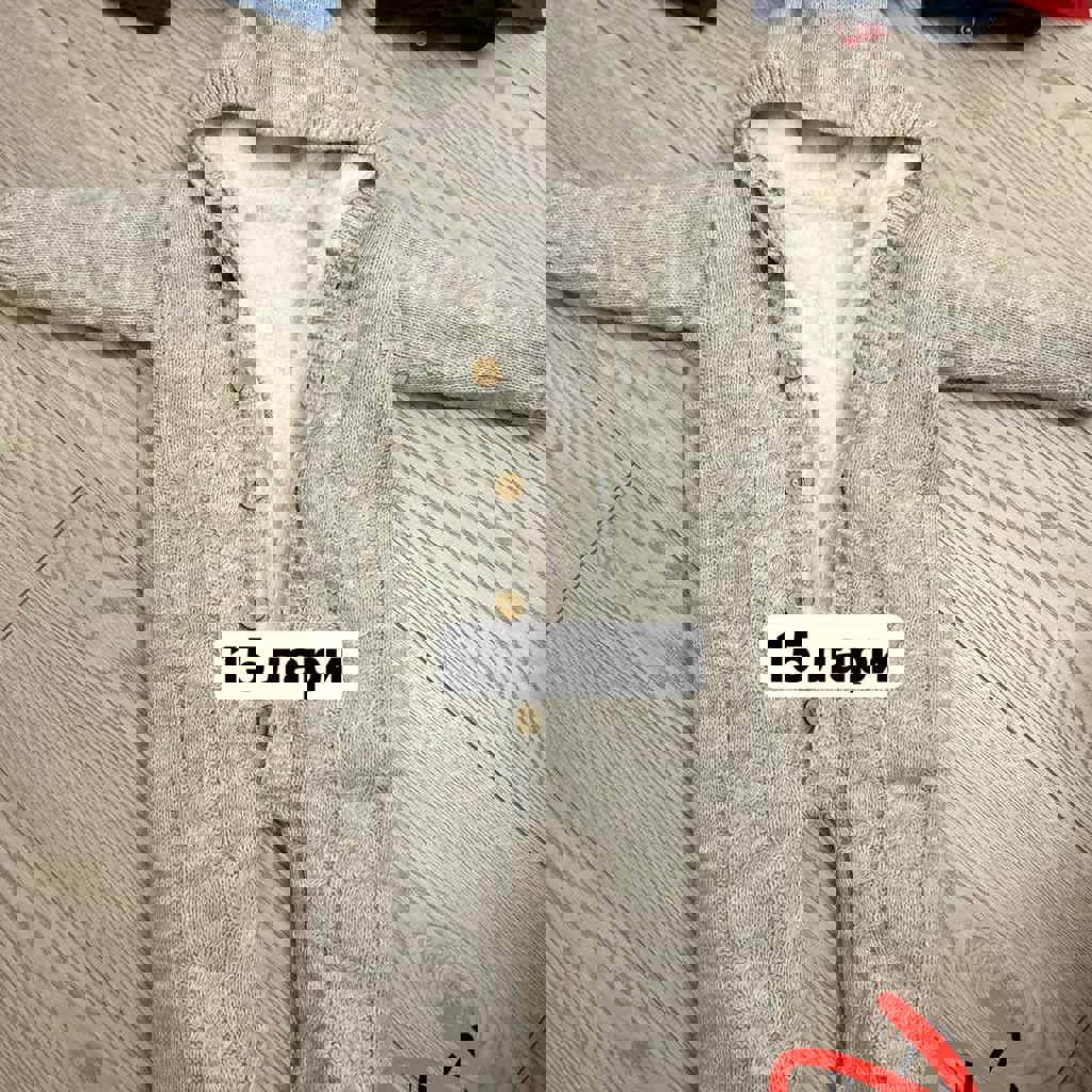 Теплый вязаный комбинезон