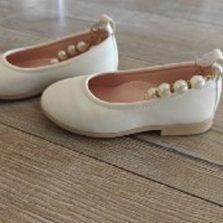 Туфли детские белые с бусинками - фото 2