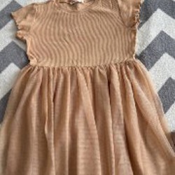 Платье золотистое с фатином - фото 3