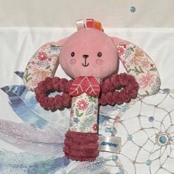 Белый зайка с пищалкой и колокольчиком - фото 2