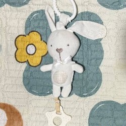 Белый зайка с пищалкой и колокольчиком - фото 3