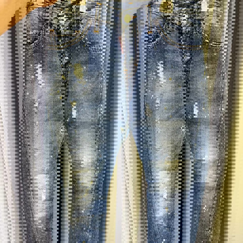 Джинсы серые