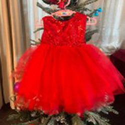 Красное пышное платье - фото 3