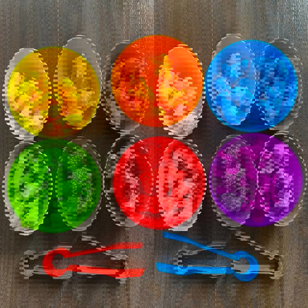 Монтесори сортер с пинцетами