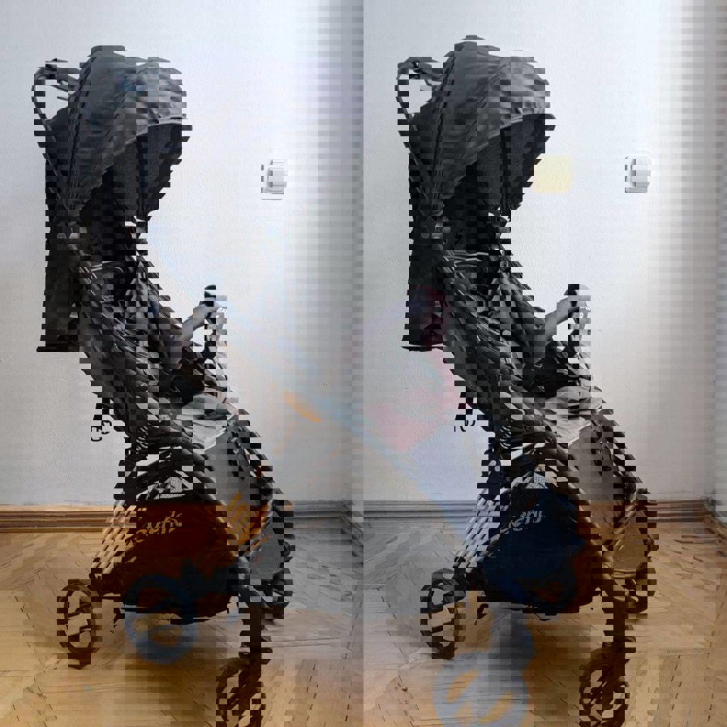 Кроватка детская складная (серо-коричневая)