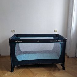 Кроватка детская складная (серо-коричневая) - фото 4