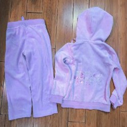 Вельветовый фиолетовый спортивный костюм - фото 2