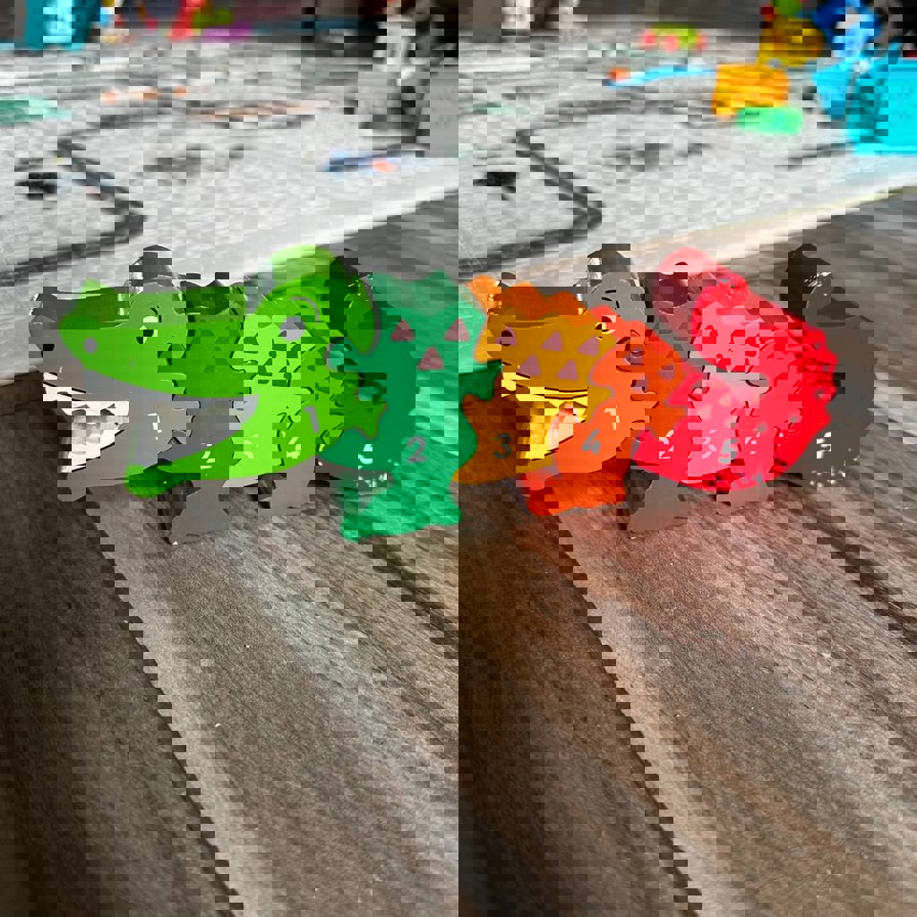 Деревянный пазл-счет «Крокодил»