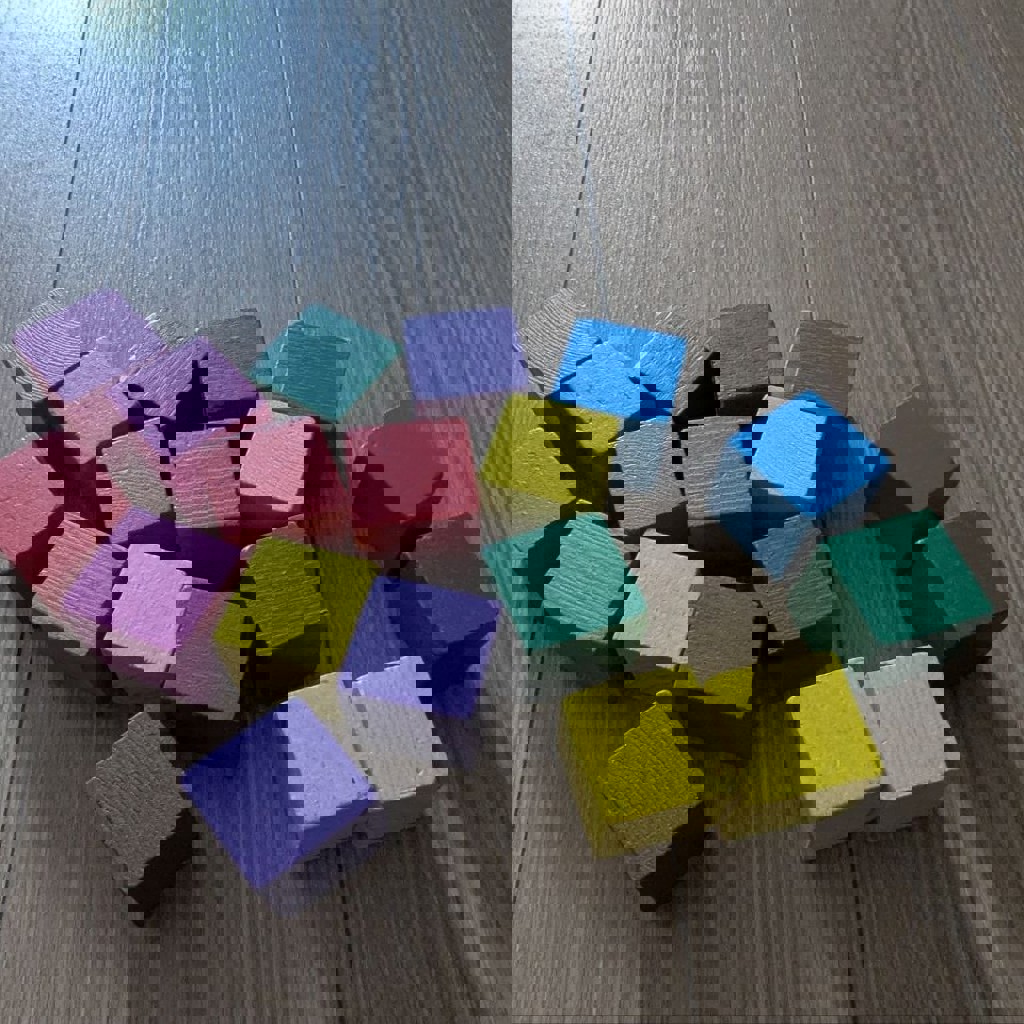 Кубики деревянные цветные