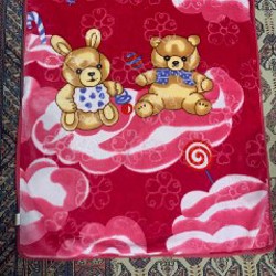 Красное одеяльце с мишками - фото 1