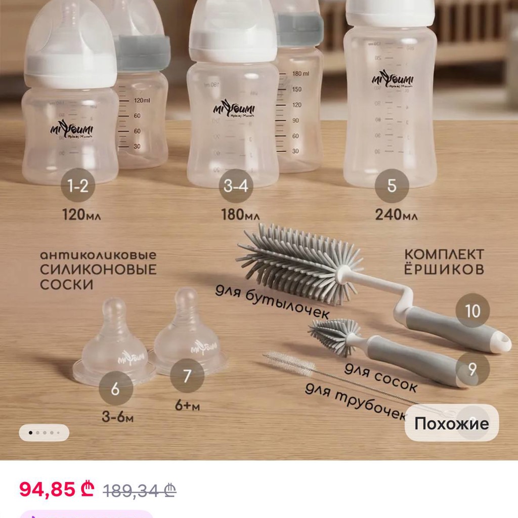 Комплект бутылочек для кормления