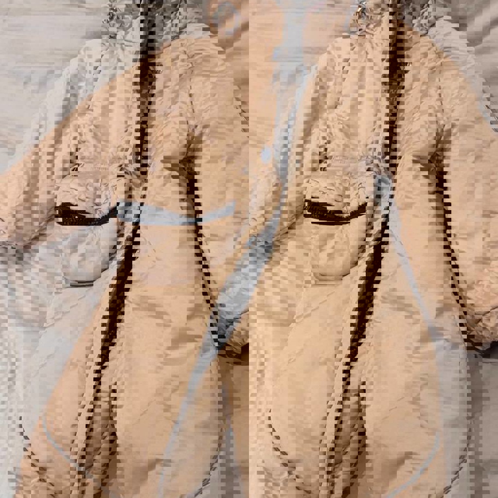 Детский теплый зимний комбинезон (бежевый)