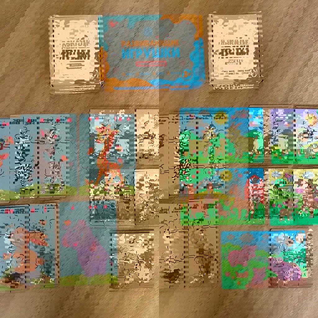 Деревянные пазлы со зверушками