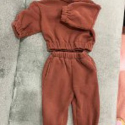 Бежевый флисовый костюм - фото 1