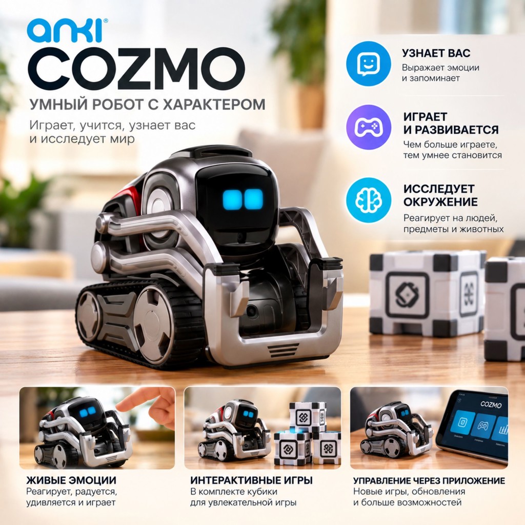 Cozmo Liquid Metal — интерактивный робот с металлическим корпусом