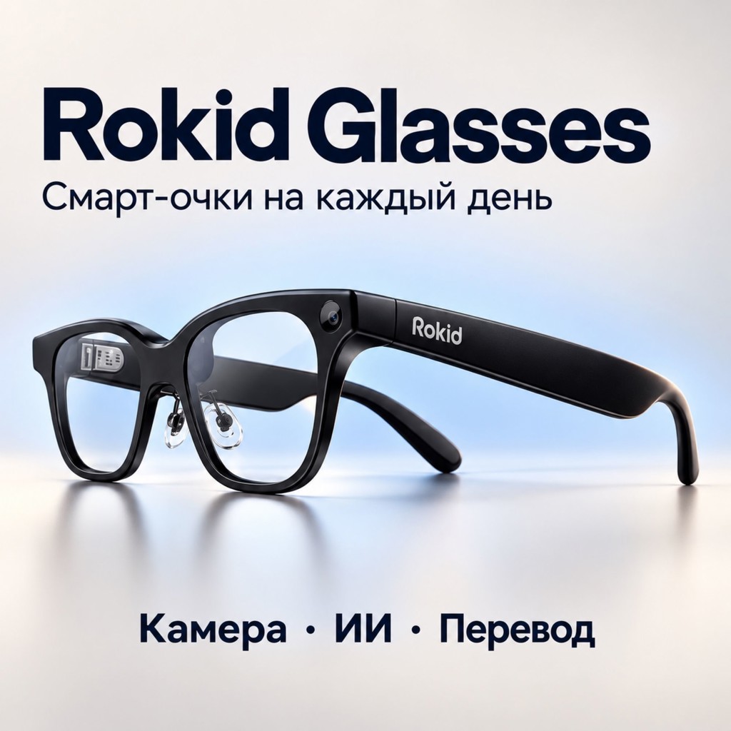 Rokid Glasses чёрные — смарт-очки с экраном и переводом